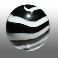 a marble that alternates between black and white swirls